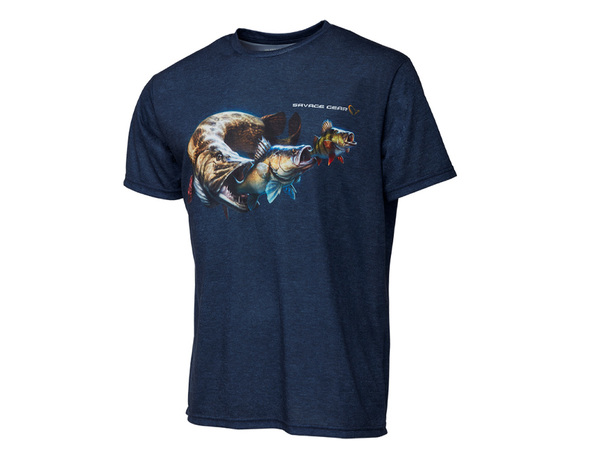 T-Shirt  Savage Gear Cannibal Bleu