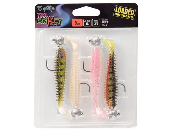 Blister Fox Rage de 4 leurres montés Spikey Shad