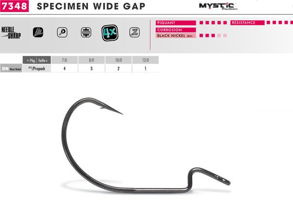 Hameçon VMC 7348 Specimen Wide Gap