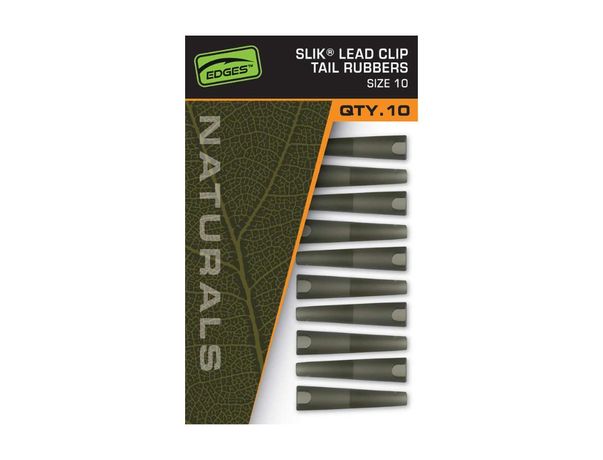 Manchon Fox Edges Naturals Slik Lead Clip Tail Rubber taille 10