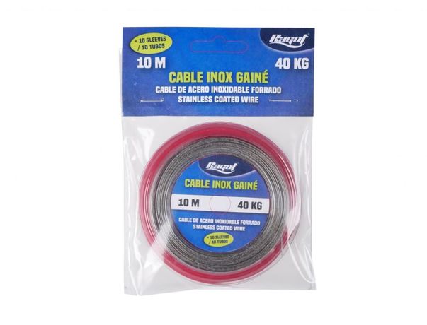 CABLE INOX GAINÉ 10 M + 10 SLEEVES RAGOT