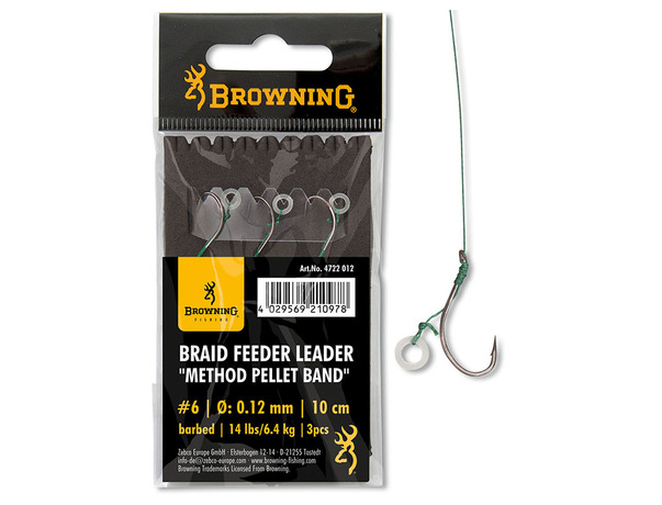 Bas de ligne monté Browning Braid Feeder Leader Method Pellet Band