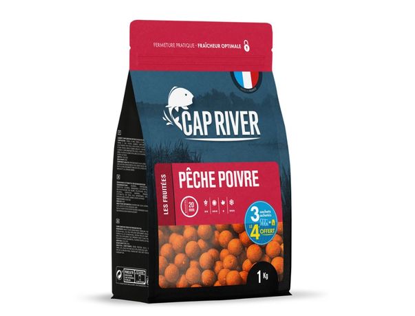 Bouillettes Cap River 1kg Pêche Poivre