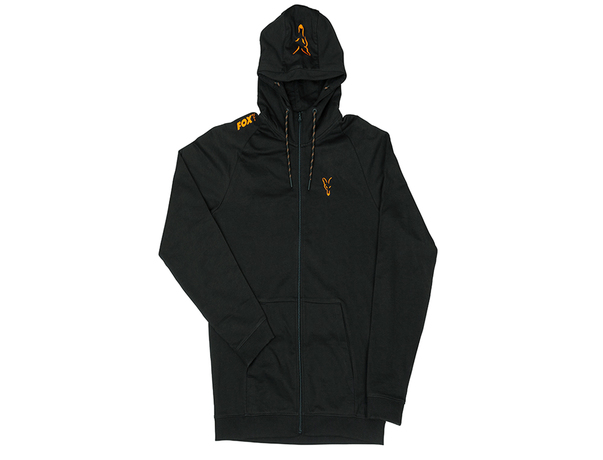 Sweat Zip Fox à capuche léger Orange et Noir