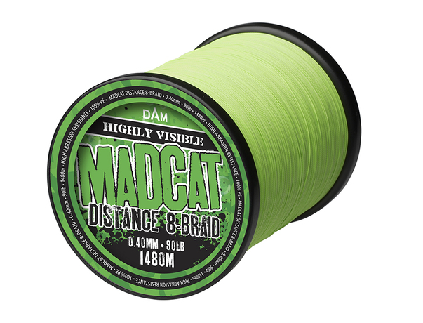 Tresse Madcat 8 brins 60/100 675m jaune fluo vert