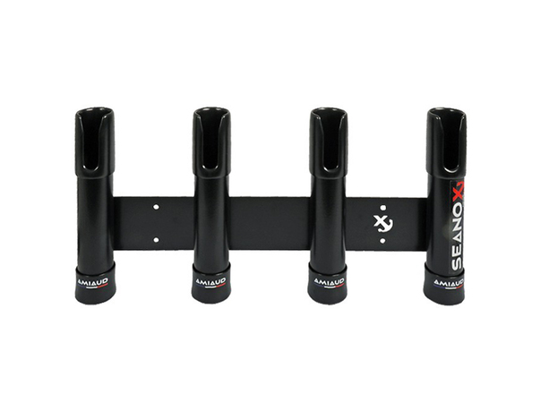 Porte canne Seanox 4 cannes ouvert plat bord Epoxy Noir embout noir